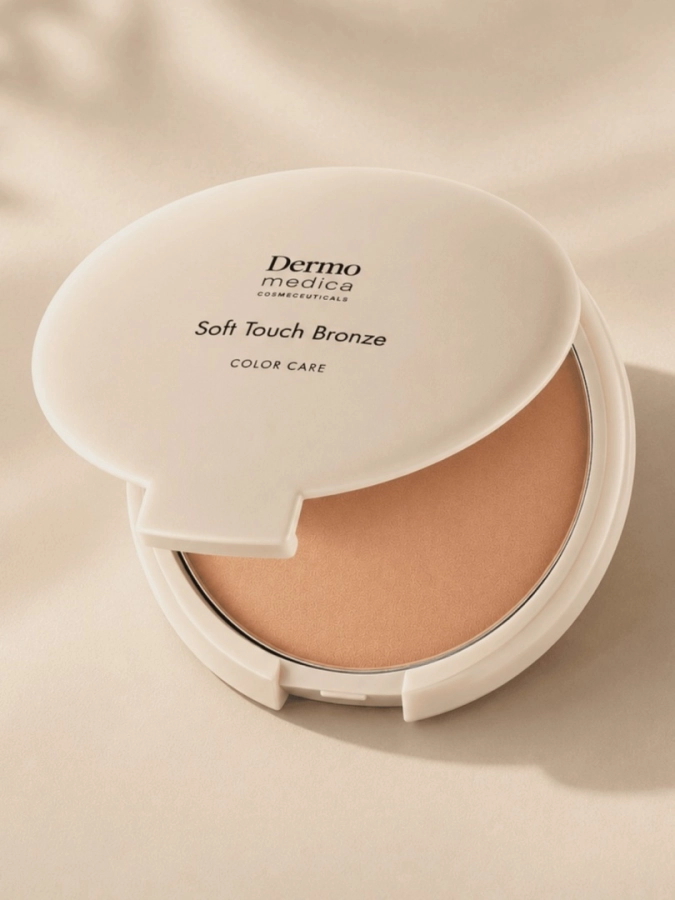Dermomedica Soft Touch Bronze Pudrowy bronzer modelujący rysy twarzy i nadający efekt skóry muśniętej słońcem