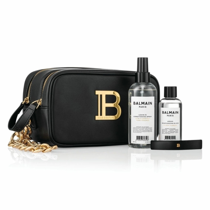 Balmain Kosmetyczka Czarna Złote Logo
