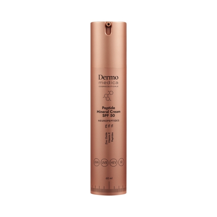 Dermomedica Peptide Mineral Cream Peptydowy krem z wysoką ochroną mineralną z tlenkiem cynku, witaminą E i peptydami SPF50 60 ml