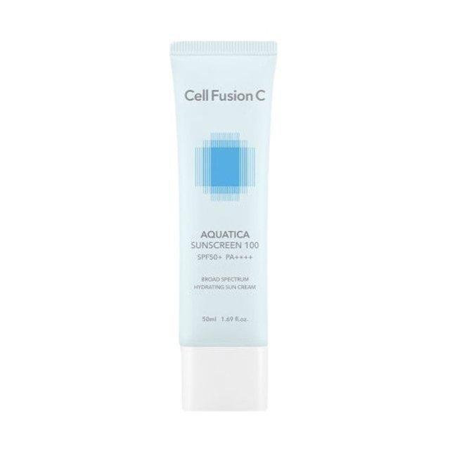 Cell Fusion C Aquatica Sunscreen 100 SPF50+ / PA ++++ Wyciszający i nawilżający krem z fotoprotekcją 50 ml