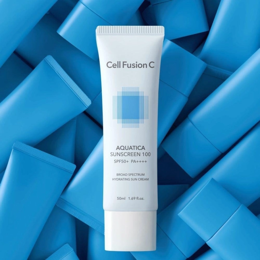 Cell Fusion C Aquatica Sunscreen 100 SPF50+ / PA ++++ Wyciszający i nawilżający krem z fotoprotekcją 50 ml