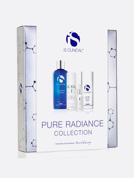 IS Clinical Pure Radiance Collection Zestaw na przebarwienia Żel 180 ml + Krem 30 g + Serum 15 ml + Krem ochronny 100 g