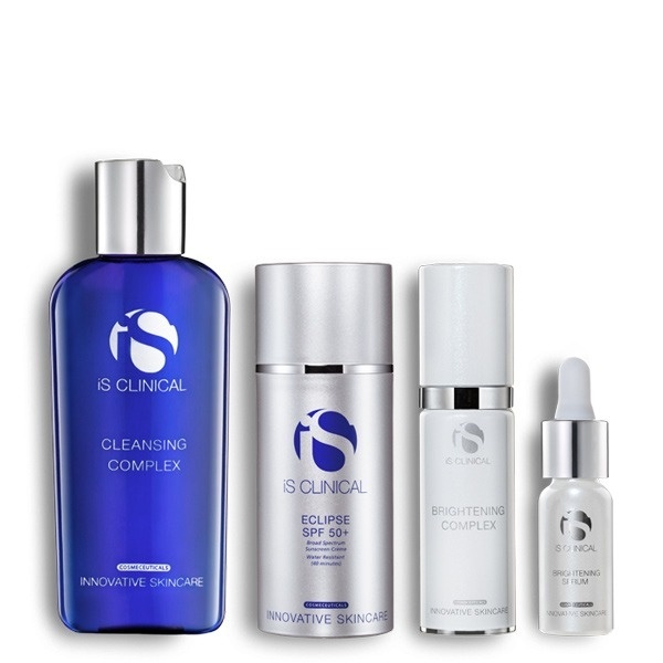 IS Clinical Pure Radiance Collection Zestaw na przebarwienia Żel 180 ml + Krem 30 g + Serum 15 ml + Krem ochronny 100 g
