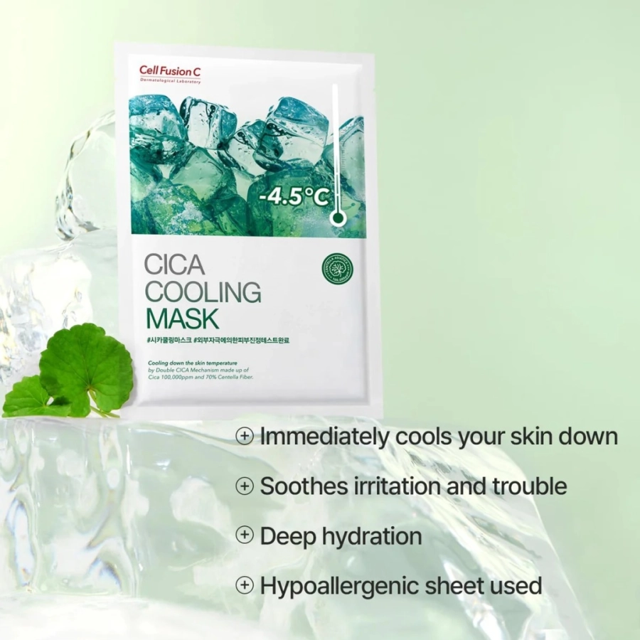 Cell Fusion C Cica Cooling Mask Wygładzająco - chłodząca maska w płacie 5 x 25 g