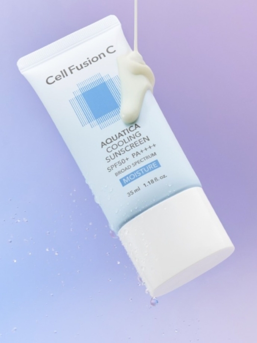 Cell Fusion C Aquatica Cooling Sunscreen SPF50+ PA++++ Krem chłodząco-nawilżający SPF50+ (UVA, UVB, HEV) 2x 35 ml