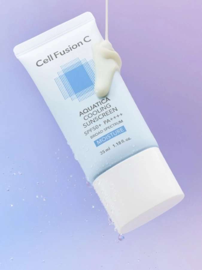 Cell Fusion C Aquatica Cooling Sunscreen SPF50+ PA++++ Krem chłodząco-nawilżający SPF50+ (UVA, UVB, HEV) 2x 35 ml
