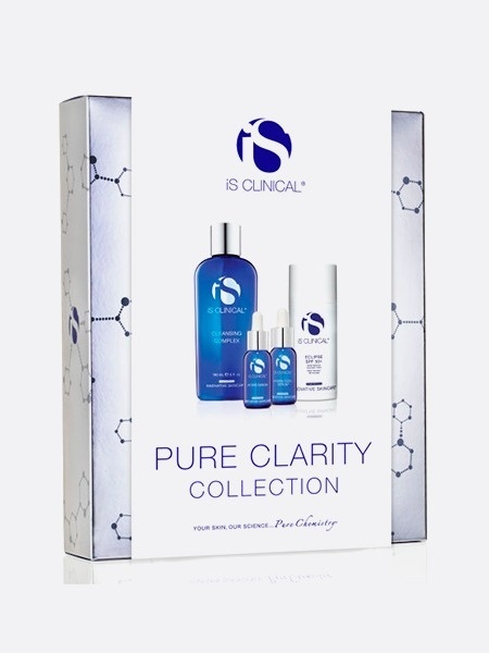 IS Clinical Pure Clarity Collection Zestaw Czysta skóra Żel oczyszczający 180ml + Serum 15ml + Serum 15ml + Krem ochronny 100g
