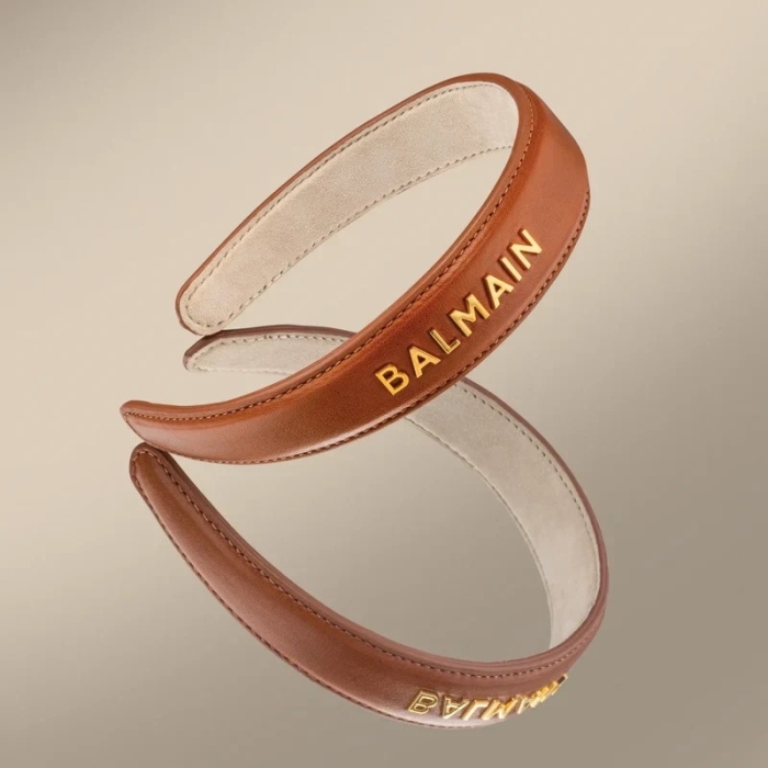Balmain Opaska do włosów Riviera Koniak Duża