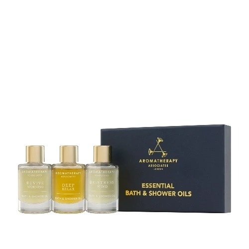 Aromatherapy Associates Essential Bath & Shower Oil Trio Zestaw 3 olejków do kąpieli Relax, De-Stress, Revive 3 x 9 ml