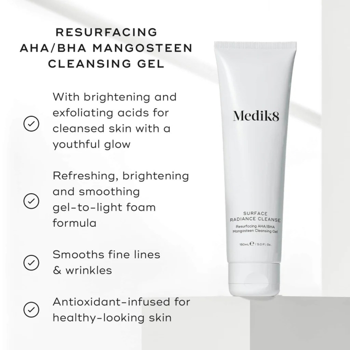 Medik8 Surface Radiance Cleanse Żel oczyszczający z kwasami AHA i BHA 150 ml