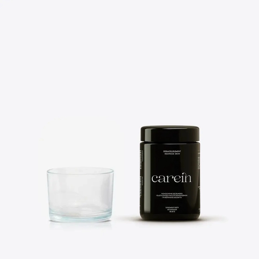 Carein Redness Skin + Youth Skin ZESTAW Dla skóry naczyniowej ze zmarszczkami 60 kaps + 240 g