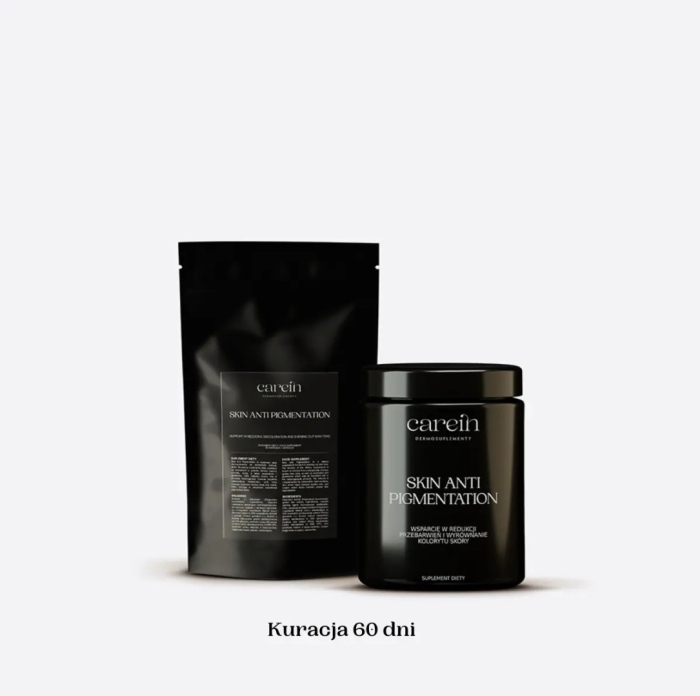 Carein Skin Anti Pigmentation 60 DAYS ZESTAW Kuracja 60 dni: Jednolita skóra bez przebarwień 60 kaps + Uzupełnienie x 1/120 kaps