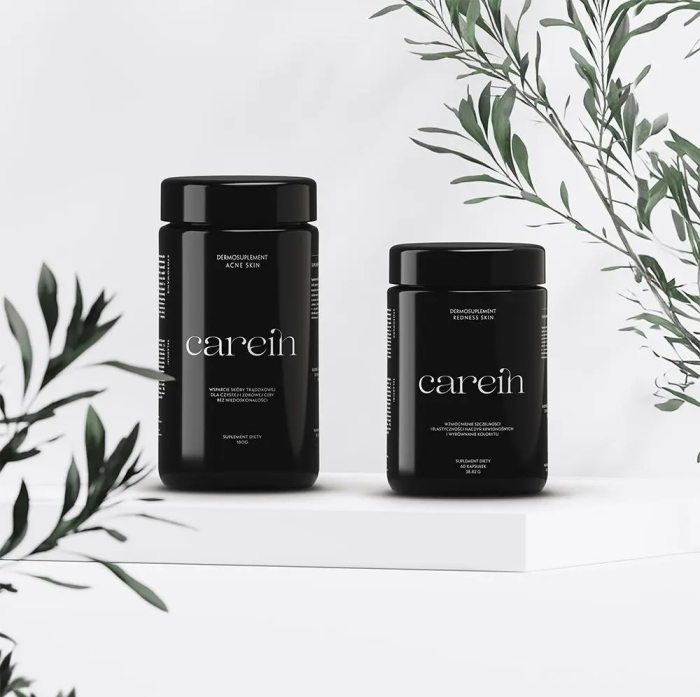 Carein Acne Skin + Redness Skin ZESTAW Na trądzik różowaty 120 kaps + 60 kaps.