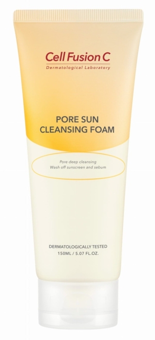 Cell Fusion C Pore Sun Cleansing Foam Pianka do oczyszczania twarzy z filtrów przeciwsłonecznych 150 ml