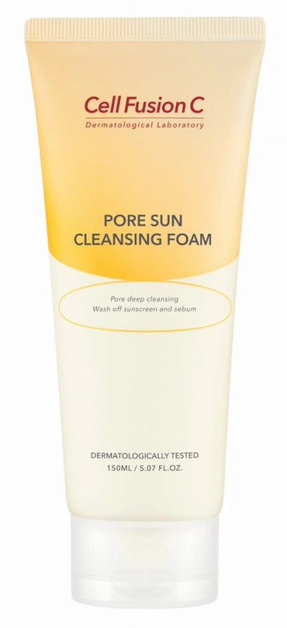 Cell Fusion C Pore Sun Cleansing Foam Pianka do oczyszczania twarzy z filtrów przeciwsłonecznych 150 ml