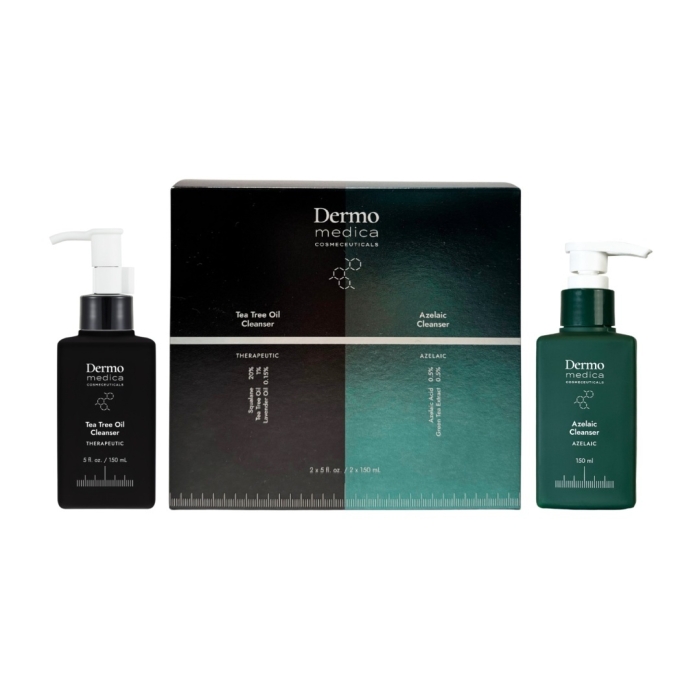 Dermomedica Tea Tree Oil Cleanser + Azelaic Cleanser ZESTAW Olejek myjący 150ml + Żel do mycia z kwasem azelainowym 150 ml