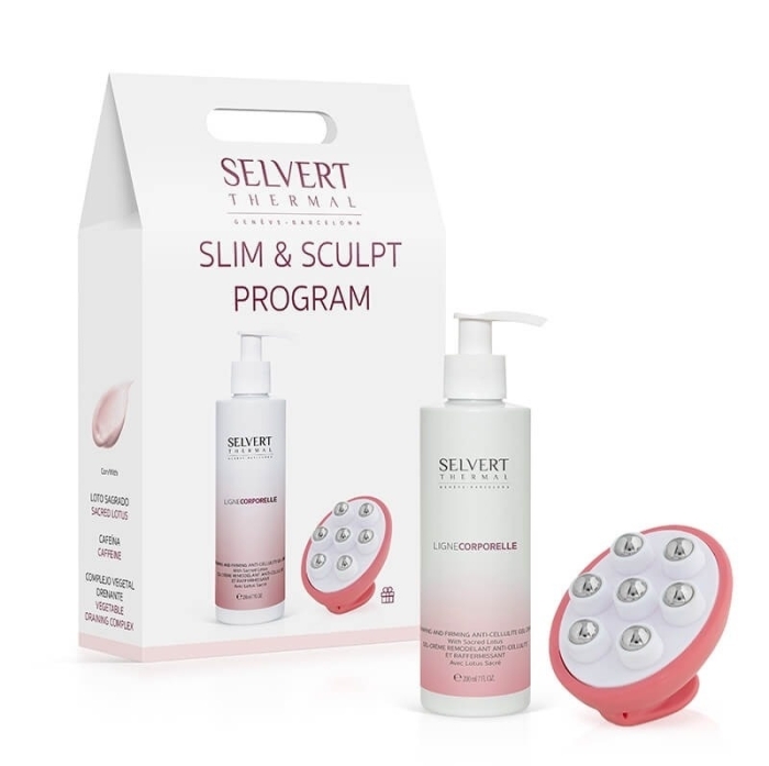 Selvert Thermal Slim and Sculpt Program ZESTAW Masażer do ciała 1 szt + Antycellulitowy i ujędrniający krem-żel do ciała 200 ml