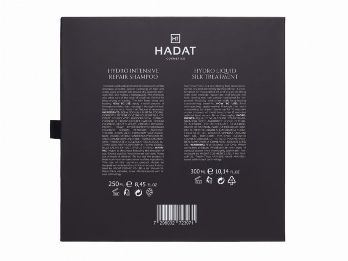 Hadat Liquid Silk 300 ml + Intensive Repair Shampoo 250 ml Jedwab w płynie 300 ml + Szampon regenerujący 250 ml