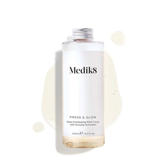 Medik8 Press & Glow Refill Tonik z kwasem PHA i aktywatorem enzymów - pojemnik uzupełniający bez pompki 200 ml
