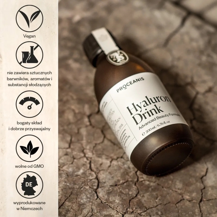 Proceanis Hyaluron Drink 200 ml - Wegański beauty drink dla promiennej skóry