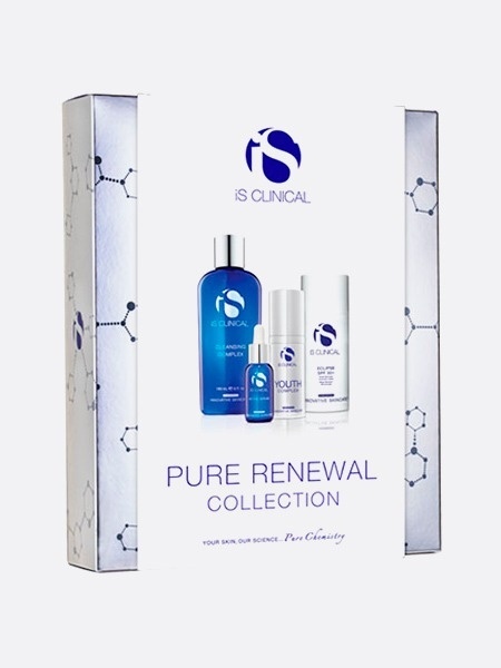 IS Clinical Pure Renewal Collection Zestaw Odmładzający Żel 180 ml + Serum 15 ml + Krem 30 g + Krem ochronny 100 g