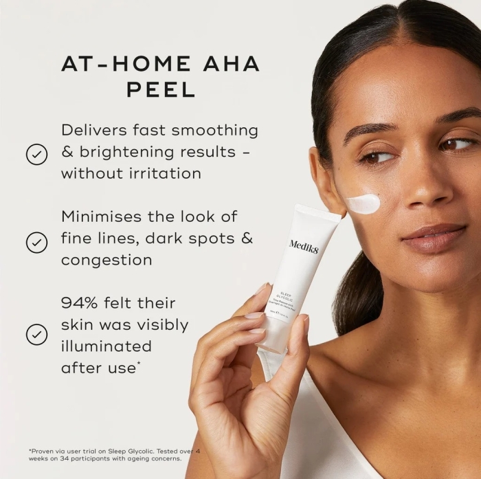 Medik8 Sleep Glycolic Peeling z opóźnionym uwalnianiem kwasów AHA do stosowania na noc 30 ml