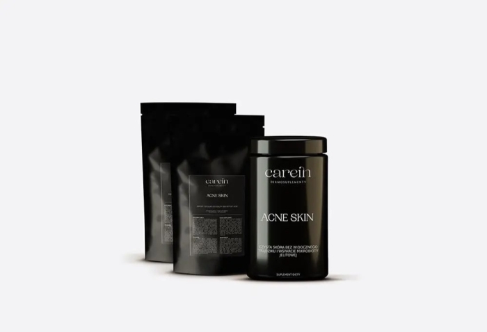 Carein Acne Skin 90 Days ZESTAW Kuracja 90 dni : Czysta skóra bez trądziku 120 kaps + Uzupełnienie 2 x 120 kaps./ 360 kaps.