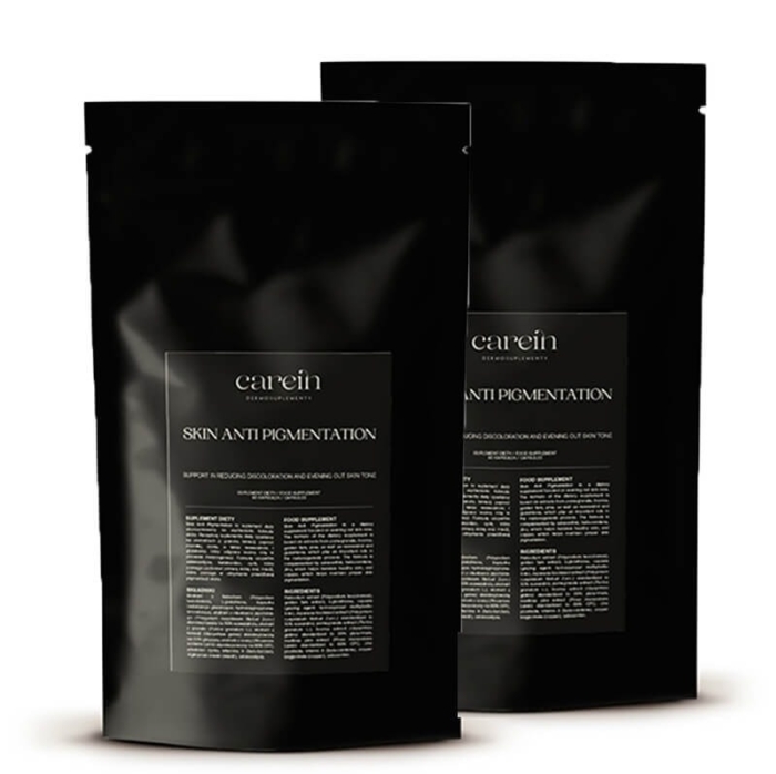 Carein Skin Anti Pigmentation - Refill x 2 ZESTAW Kuracja 30 dni Jednolita skóra bez przebarwień - uzupełnienie 2 x 60 kaps.