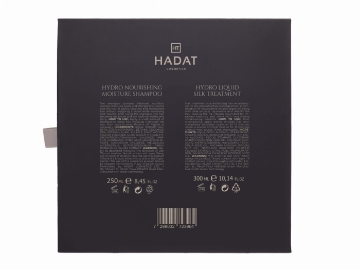 Hadat Liquid Silk 300 ml + Nourishing Moisture Shampoo 250 ml Jedwab w płynie 300 ml + Nawilżający szampon 250 ml