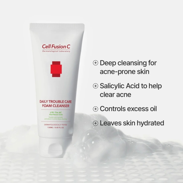 Cell Fusion C DAILY TROUBLE CARE FOAM CLEANSER Pianka oczyszczająca do skóry tłustej, problematycznej 130 ml
