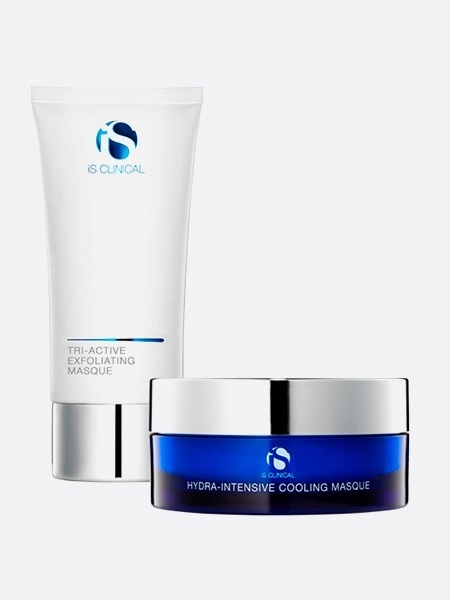 IS Clinical Smooth & Soothe Facial Zestaw Profesjonalna maska żelowa do użytku domowego 120 g + Maseczka eksfoliująca 120 g