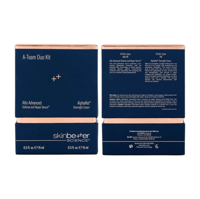 Skinbetter Science A-Team Duo Zestaw AlphaRet Overnight Cream + Alto Advanced Defense and Repair Serum 2 x 15 ml