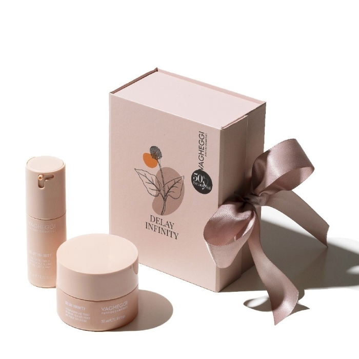 Vagheggi Gift box Delay infinity Krem do twarzy na dzień 50 ml + Serum do twarzy z retinolem 30 ml