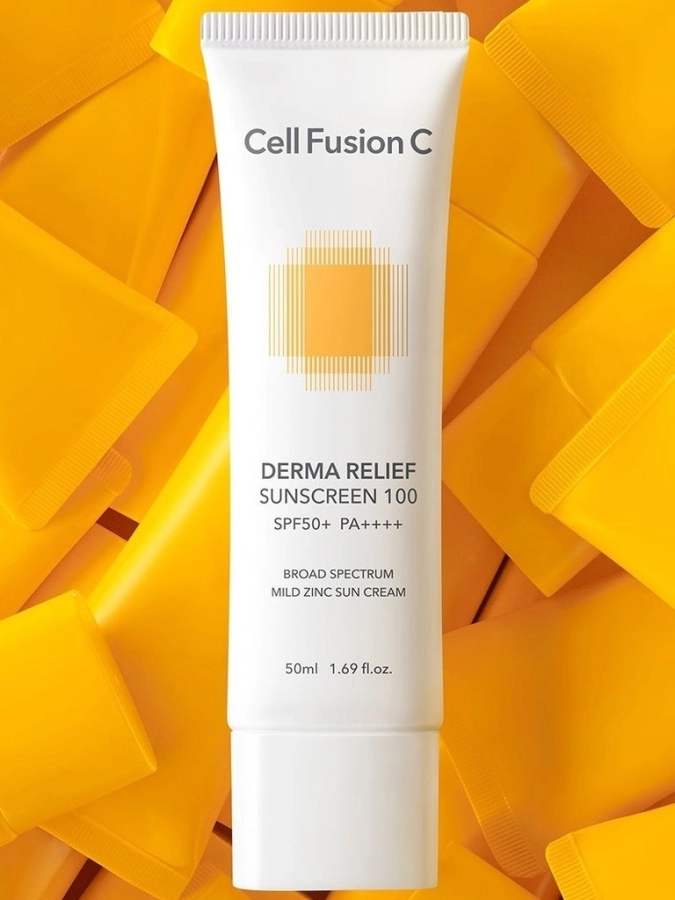 Cell Fusion C Derma Relief Sunscreen 100 SPF 50+/PA ++++ Krem nawilżający z ochroną przeciwsłoneczną dla całej rodziny 50 ml