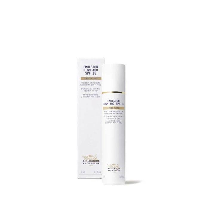 Biologique Recherche Emulsion PIGM 400 SPF 15 Rozjaśniająca emulsja zapewniająca ochronę przeciwsłoneczną 50 ml