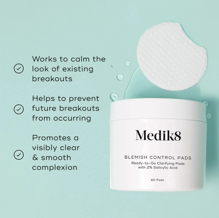 Medik8 Blemish Control Pads Bezalkoholowe płatki złuszczające dla skóry problematycznej 60 szt.