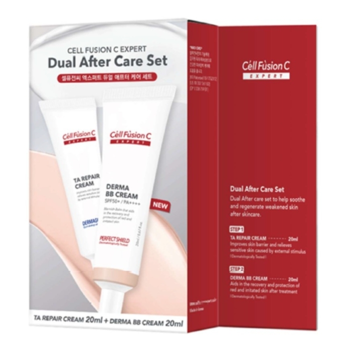 Cell Fusion C Expert Dual After Care SET Zestaw pozabiegowy TA Reapir Cream + Derma BB Cream SPF50+ 2 x 20 ml