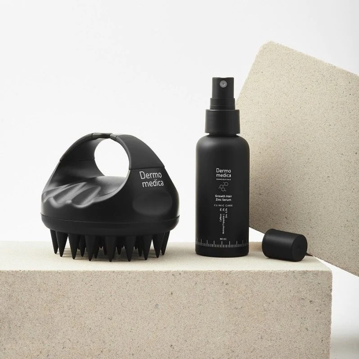 Dermomedica Growth Hair Zinc Serum + Scalp Massager ZESTAW Serum na włosy 60 ml + Masażer skóry głowy 1 szt