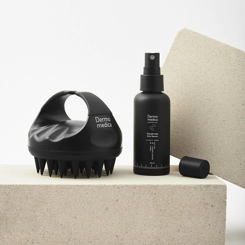 Dermomedica Growth Hair Zinc Serum + Scalp Massager ZESTAW Serum na włosy 60 ml + Masażer skóry głowy 1 szt