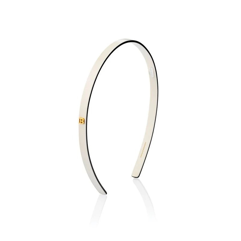 Balmain Acetate Headband White/Black Small Opaska do włosów biało/czarna mała