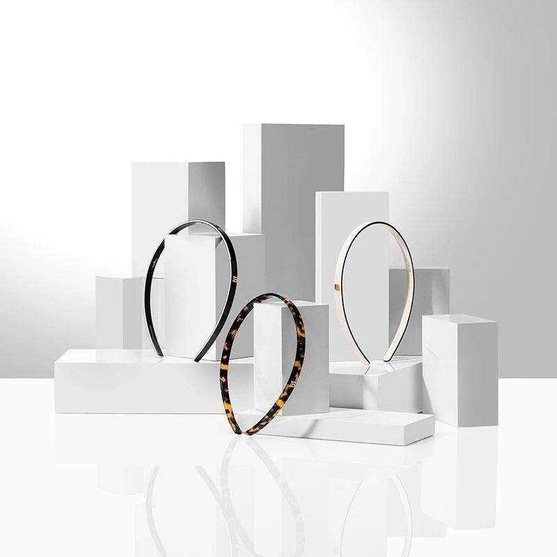 Balmain Acetate Headband White/Black Small Opaska do włosów biało/czarna mała